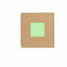 Brown cardboard square with a smaller green square in the center.