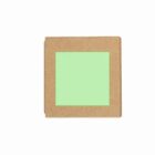 Brown square with a green square center, resembling recycled card material.