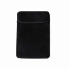 Black tablet sleeve with a simple, minimalist design on a white background.