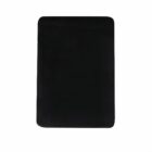Black rectangular mouse pad on a white background.