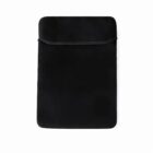 Black soft sleeve for tablets or laptops on a white background.