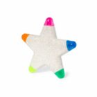 Star-shaped highlighter with tips in pink, blue, green, yellow, and orange.