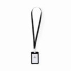 A black lanyard with an ID badge holder.
