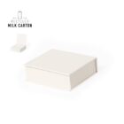 White square box on a white background with a small milk carton graphic in the corner.
