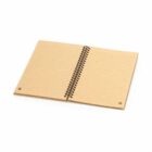 Open spiral-bound notebook with lined pages on a white background.