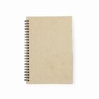 Spiral-bound notebook with a plain brown cover on a white background.