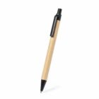 A brown pen with black accents on a white background.