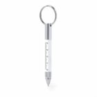 Silver keychain pen with a ruler printed on the side.