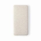 A beige rectangular power bank with smooth edges on a white background.
