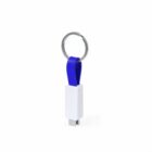 USB keychain with blue strap and white casing.