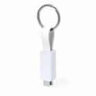 White keychain with a USB connector attachment.