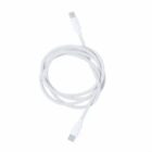 A coiled white USB-C to USB-C charging cable on a plain white background.