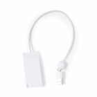 White USB adapter cable with a rectangular block and micro USB connector.