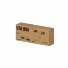 Cardboard box with USB HUB illustration and text on a plain background.