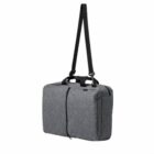 Gray rectangular shoulder bag with a black strap.