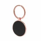 Gold-colored keychain with a circular black blank charm.