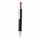 Multicolor retractable pen with a black grip.