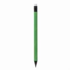A green pencil with an eraser on top.
