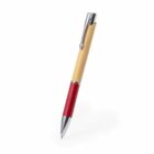 Red and gold pen with a silver clip, shown on a white background.