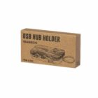 Brown box labeled USB Hub Holder with bamboo texture illustration.