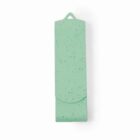Mint green speckled silicone case with a hanging loop on top.