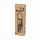 Cardboard box with USB memory illustration and text.