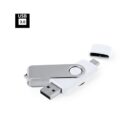 White and silver USB 3.0 flash drive with a removed cap.