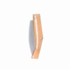 Curved beige and white plastic object with holes.