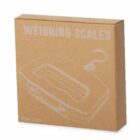 Brown box with Weighing Scales label and sketch of a portable scale.