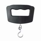 Black portable luggage scale with an S-shaped metal hook.