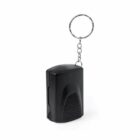 Black keychain gadget with a rectangular shape and textured sides.
