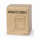 A brown box with a picture of a candle.