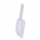 White silicone spatula with a long handle, placed on a plain white background.