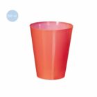 A red plastic cup with a 500 ml label on a white background.