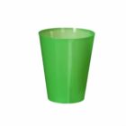 A plain green plastic cup on a white background.