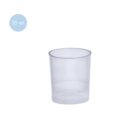 Clear plastic cup with a 35 ml label in a blue circle on a white background.