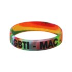 Rainbow tie-dye bracelet with LGBTI - MAC text.