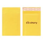 Promotional yellow padded envelopes, with a printed logo