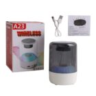Wireless speaker with box, USB cable, and instruction manual.