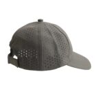 Gray perforated baseball cap with adjustable strap, viewed from the back and side.