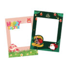 Easter and Christmas-themed photo frames with festive graphics and decorations.
