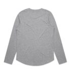Gray long-sleeve shirt on a white background, viewed from the back.