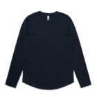 Black long-sleeve shirt on a white background.