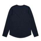 Black long-sleeve shirt, viewed from the back, on a white background.