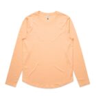 Peach long-sleeve shirt on a white background.