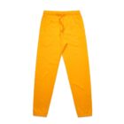 Bright yellow jogger sweatpants with elastic waistband, drawstring, and cuffed ankles.