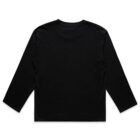 Plain black long-sleeve shirt shown from the back on a white background.