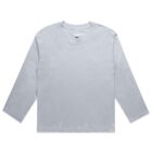 Plain light gray long-sleeve T-shirt laid flat on a white background.