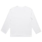 Plain white long-sleeve shirt shown from the back against a white background.
