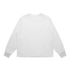 White long-sleeve shirt on a plain background, viewed from the back.